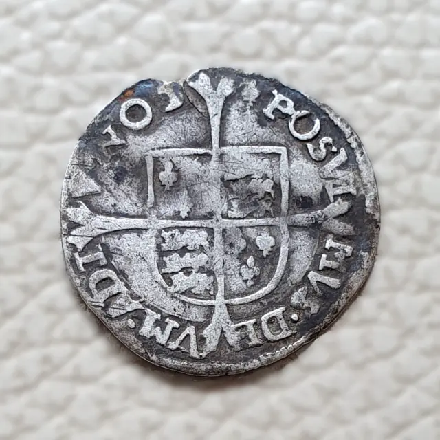 1554-1558 Philip & Mary One Groat 0.925 Silver Coin mm Lis 23.5mm 1.80g S.2508