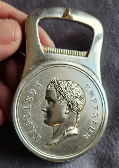 CHRISTOFLE décapsuleur en métal argenté Napoléon Empereur Collection Gallia