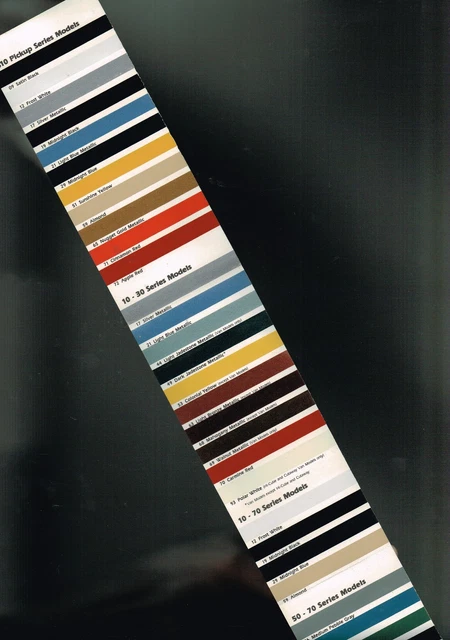 1982 chevy truck s color chart chip paint sample brochure luv pickup 