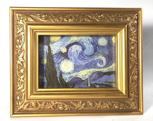 Vincent Van Gogh Starry Night Beautiful Framed Art Print 7.5x6 Impressionist