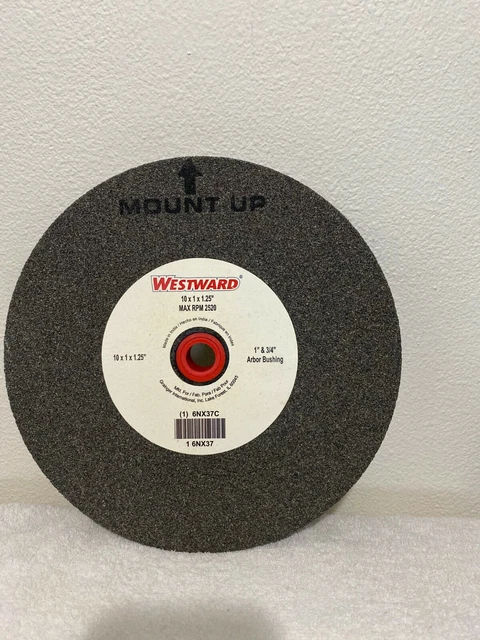 WESTWARD GRAINGER TYPE 1 ALUMINUM OXIDE GRINDING WHEEL 36 GRIT 10" x 1" x 1 1/4"