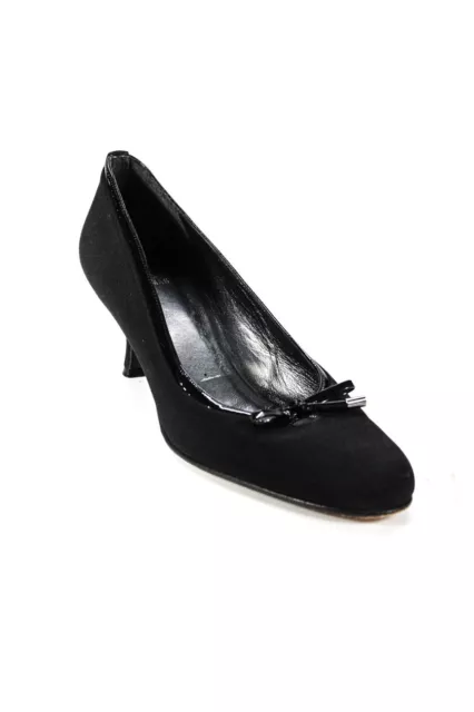 Stuart Weitzman Womens Bow Pumps Black Size 8 M