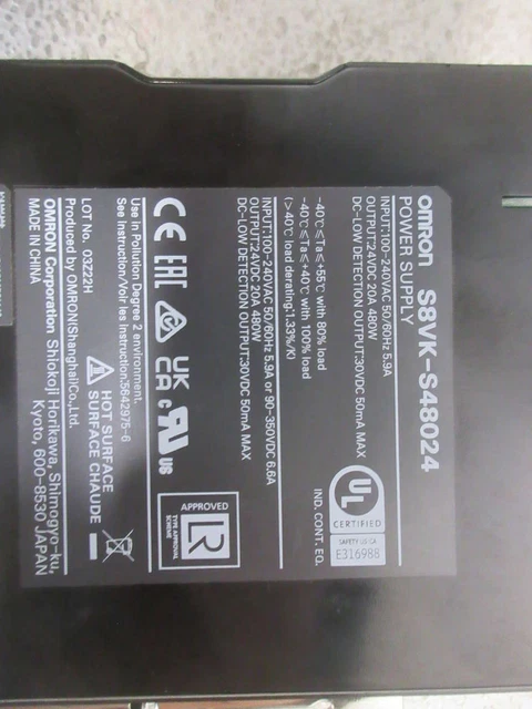 Omron S8VK-S48024 Switch Mode Power Supply Omron S8VK-S48024 Switch Mode Power Supply