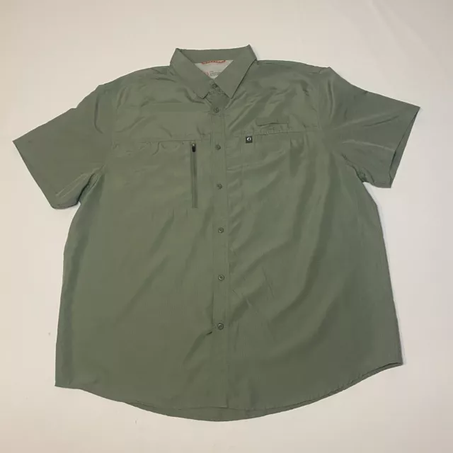 THE AMERICAN OUTDOORSMAN Shirt Mens XXL Blue Button Up Short Sleeve Fishing  $20.87 - PicClick