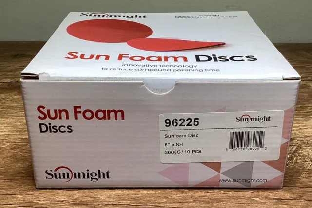Sunmight 96225 SunFoam Hook & Loop 6 in. Foam Sanding Discs 3000 Grit (10/Box)