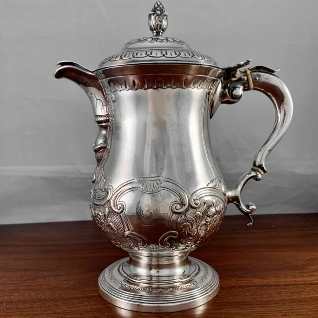 Large William Stroud Georgian Repousse Tankard / Pitcher C.1815 1,088G
