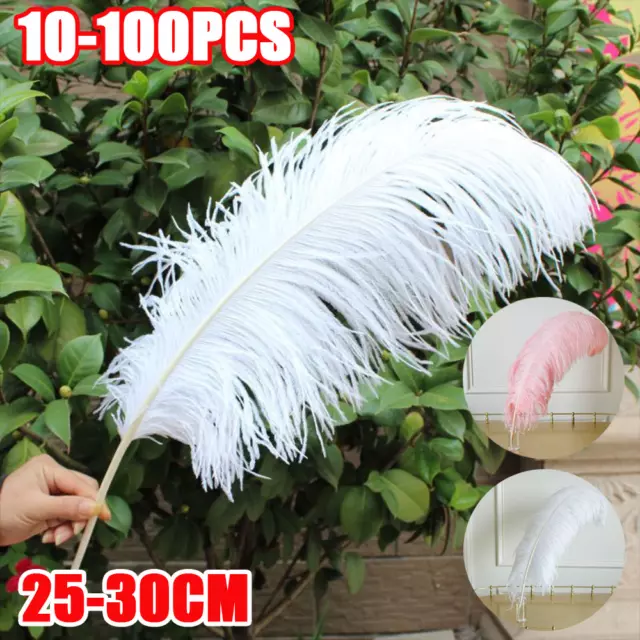 10-100PCS Large Ostrich Feathers For Wedding Xmas Party Costume Decoration UK