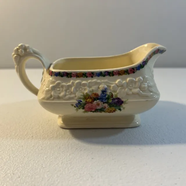 Crown Ducal Gainsborough England Creamer Dish Rose Floral Numbered