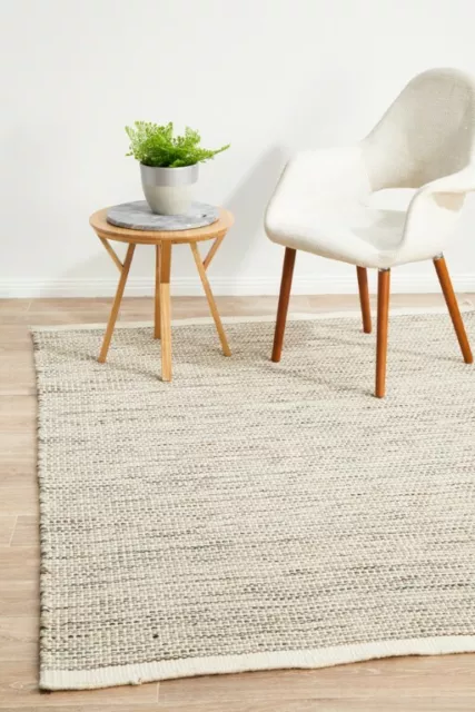 SITAR 310 NATURAL Wool Rug Cream White Carpet Scandinavian Mat Flatweave