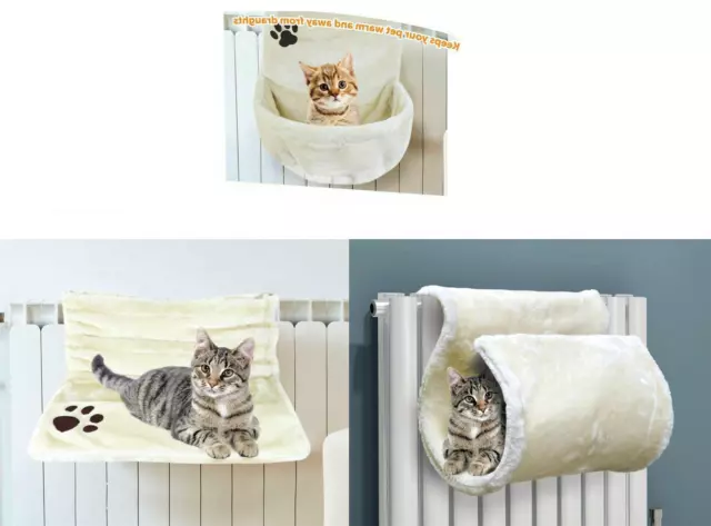 Cat Kitten Hanging Radiator Pet Bed Warm Fleece Basket Cradle Hammock Plush New