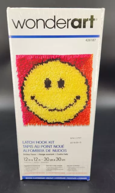Spinrite-Caron Wonderart Latch Hook Kit 12"X12" Smiley Face Craft Art Kit DIY