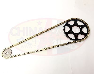 Chain and Sprockets GOLD for Gear Up 16T for Pulse Adrenaline 125 (Rear Drum)