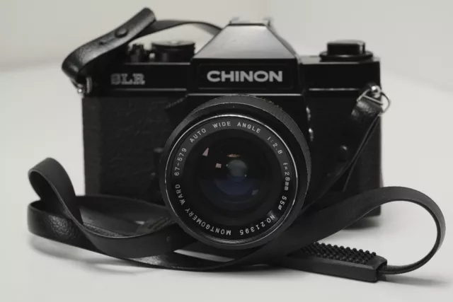 Chinon SLR 35mm Camera m42 mount w/ 28mm F2.8 Lens TESTED (US SELLER)