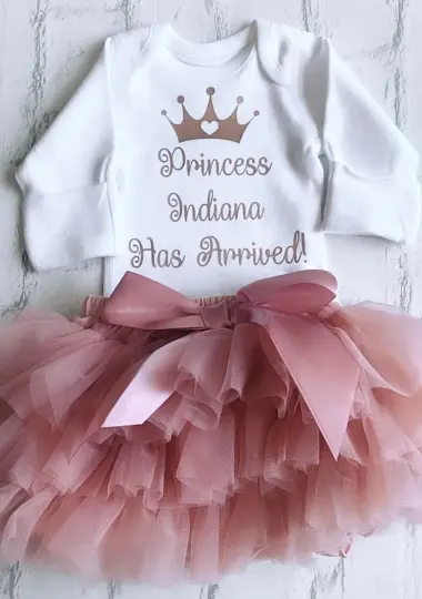 NEWBORN Personalised Baby Girls Frilly Tutu Knickers Set Birth Announcement