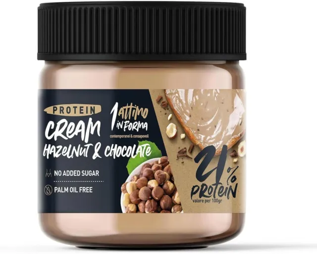 Crema Proteica 21% Spalmabile Gusto Cioccolato e Nocciole 180 g - 6 Confezioni