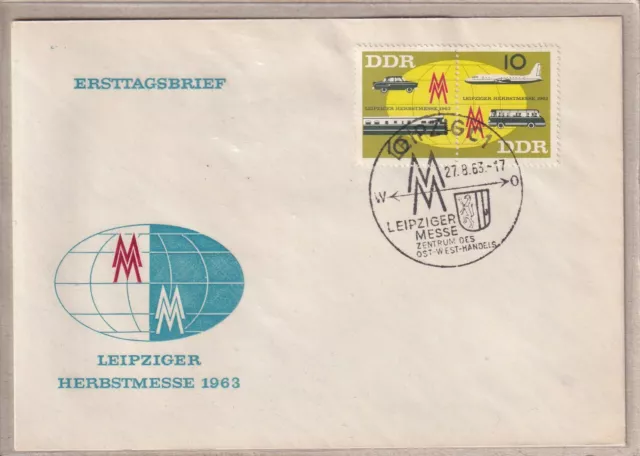 Ersttagsbrief - "Leipziger Herbstmesse 1963" mit Marke und Stempel 1963