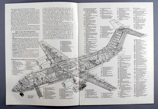 British Aerospace Bae146 Manufacturers Sales Brochure Caac China 1987 Cutaway 2