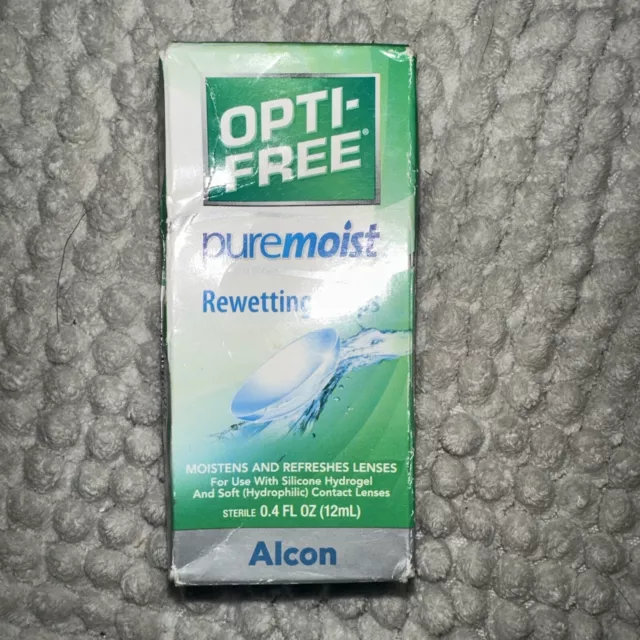 1 OPTI-FREE Pure Moist REWETTING DROPS Alcon 0.4oz moisturizes 12ml 2/29/24