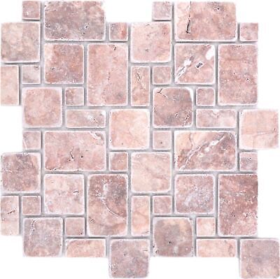 Azulejos de mosaico de piedra natural travertino rojo mate pared suelo cocina baño 40-FP45_b