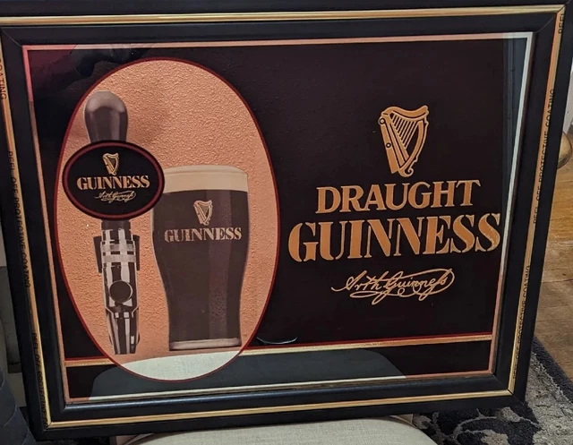 *RARE* Draught Guinness Beer Framed Mirror