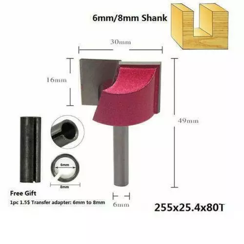 Wood Router Bit Bottom Cleaning Milling Cutter 6 mm Shank Tungsten Carbide