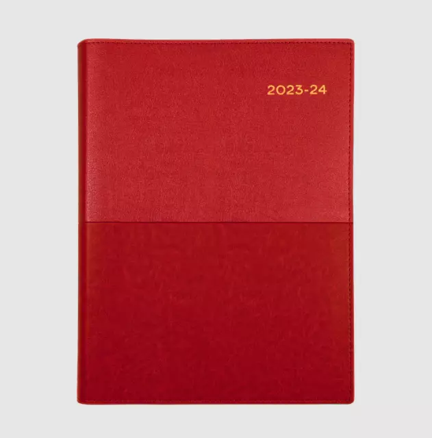 2023-2024 Financial Year Diary Collins Vanessa A5 Week to View Red