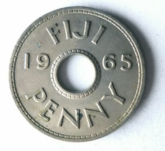 1965 FIJI PENNY - Excellent Vintage Coin - FREE SHIP - Bin #174