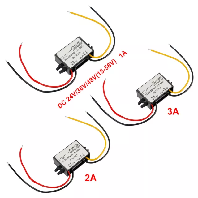 Wasserdichter DC-DC-Wandler 24V 36V 48V Step Down auf 12V Netzteilmodul 1A&2A&3A