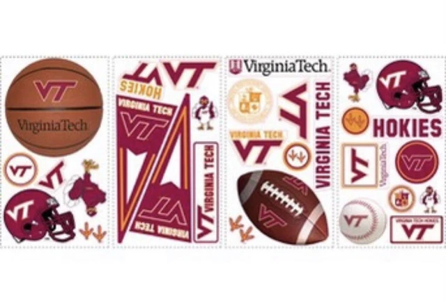 Virginia Tech Hokies Peel & Stick Appliqués by Roommates-New