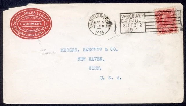 Canada 1914 Admiral #V-20 Exhibition Slogan To Usa