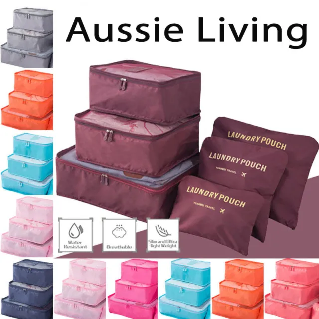 6 Pcs Clothes Underwear Socks Packing Cube Storage Travel Luggage Organizer Bag
