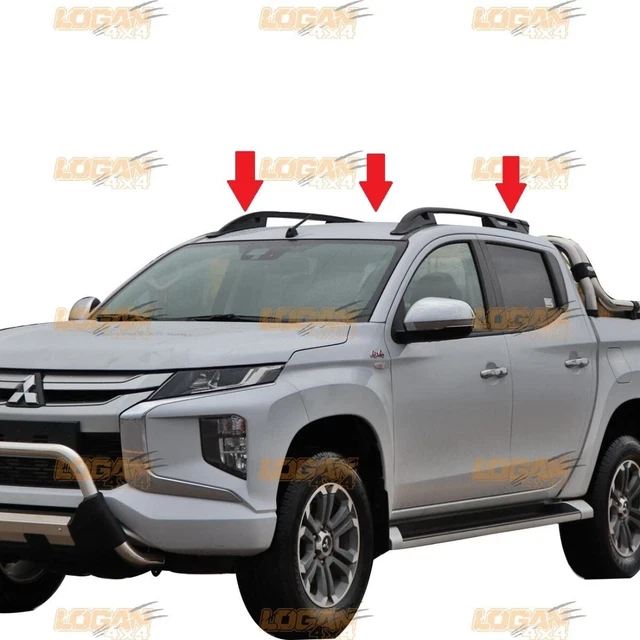 Barres De Toit Aluminium OMAC Pour Mitsubishi L200 2015-2019 - Pour Rails Surélevés - Charge 75 Kg - Design Aérodynamique - Livraison Complète