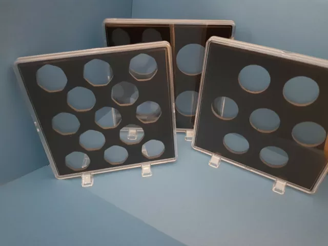 ACRYLIC COIN DISPLAY CASES FOR OLD 50p, NEW 50p,10p,1 pound,2 POUNDS COINS!