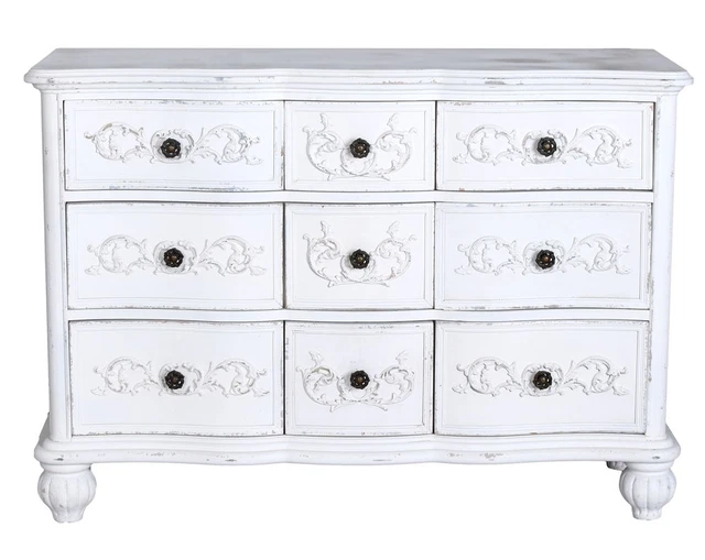 Commode Rétro 7 Tiroirs Palazzo Int – Style Campagne – Bois Multicouleur Motif Fleurs