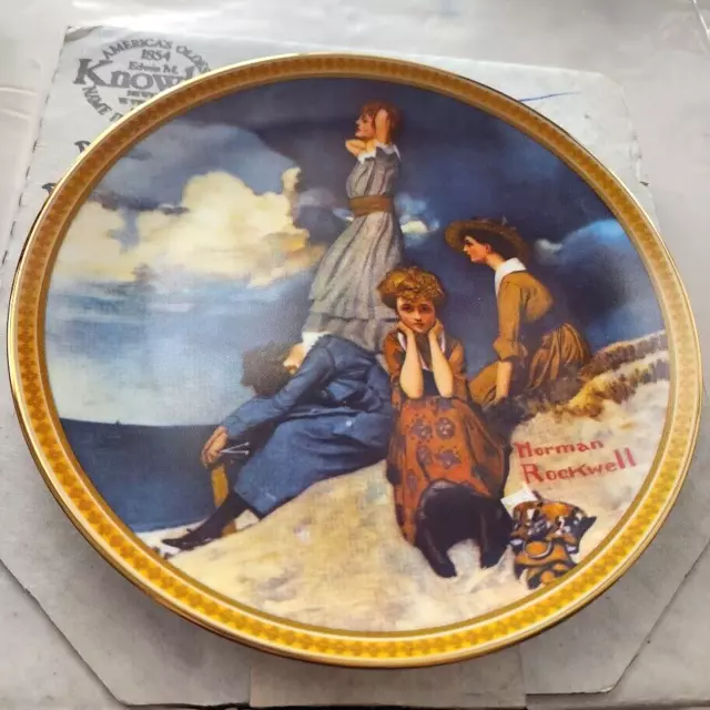 Norman Rockwell Collector Plate "Waiting On The Shore" Rediscovered Women Series
