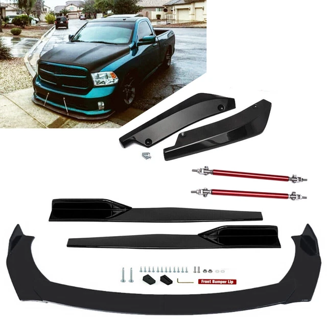 FRONT BUMPER LOWER Lip Splitter Spoiler Body Kit + Strut Rods For Dodge