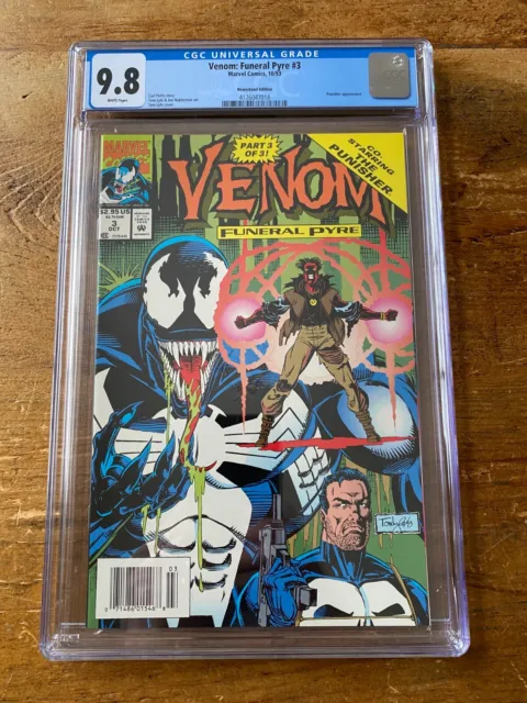 Venom Funeral Pyre #3 Marvel Comics 1993 CGC 9.8 Newsstand Punisher Cover