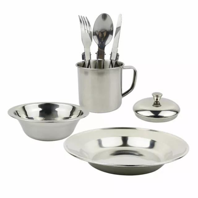 1 Set 6 in 1 Tableware Mess Kit with Bowl   Cup Picnic Backpacking