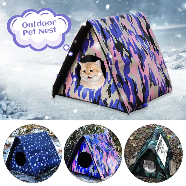 Cat House Waterproof Pet Bed Dog Kennel Stray Cats Shelter Pet Warm Nest Outdoor