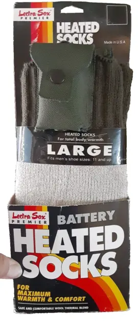 Vintage Battery Heated 1992 Socks Lectra-Sox Premier Size Large Nordic Gear NEW!