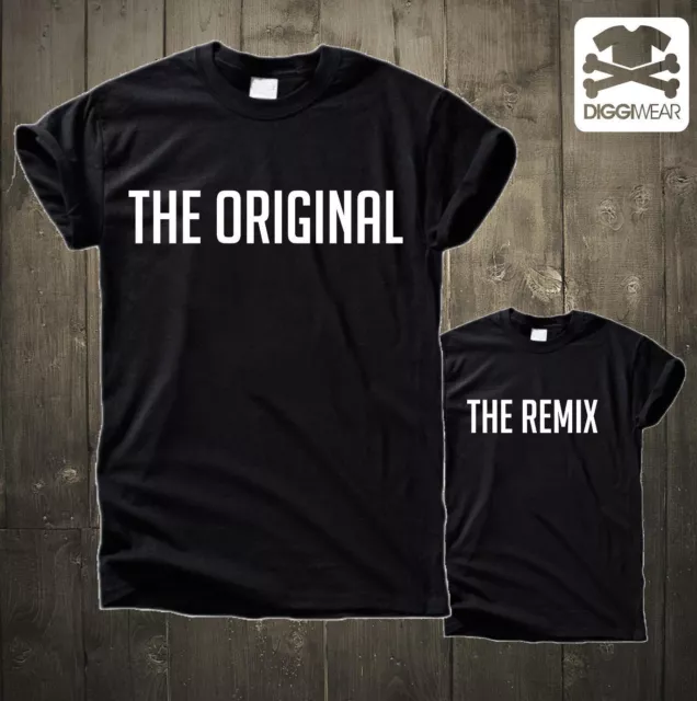 The Original & The Remix | Vater Sohn Tochter Partner Hipster Papa Shirt S-5Xl