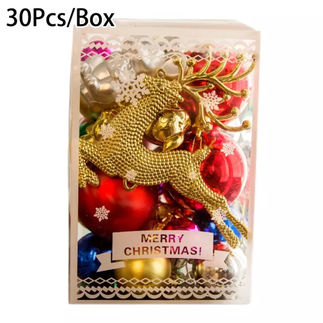 Pack de 30 boules d'arbre de Noël accrocheuses de 30 Baubles ornementales (76 c