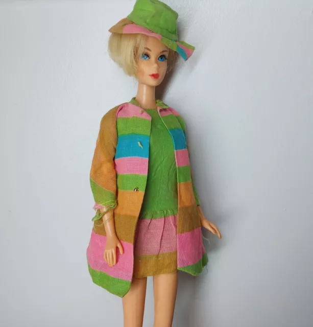 Vintage Barbie Francie Outfit #1230 Merry Go Rounders Jacket, Dress, Hat, 1 Shoe 2