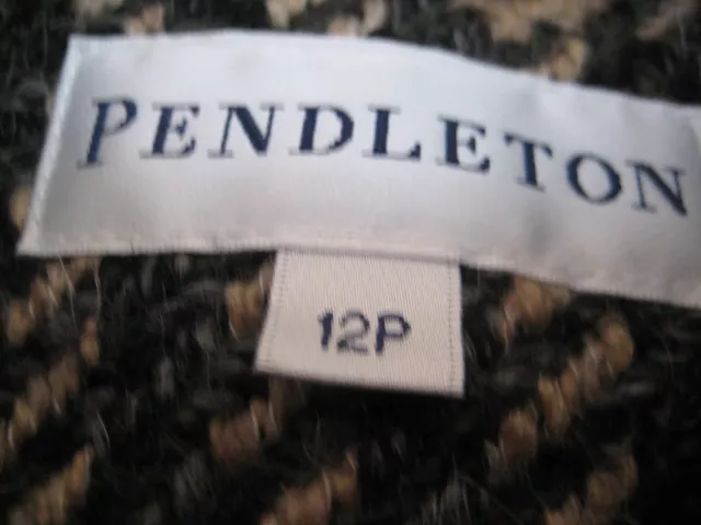 Women's PENDLETON Coat, Size 12 Petite, 12P, Wool Blend Textured Plaid 3