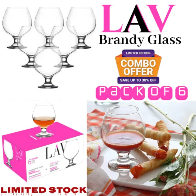 X6 Brandy Cognac Liquor Snifter Drinking Glasses Gift Box Set, 390ml (13.7oz) UK