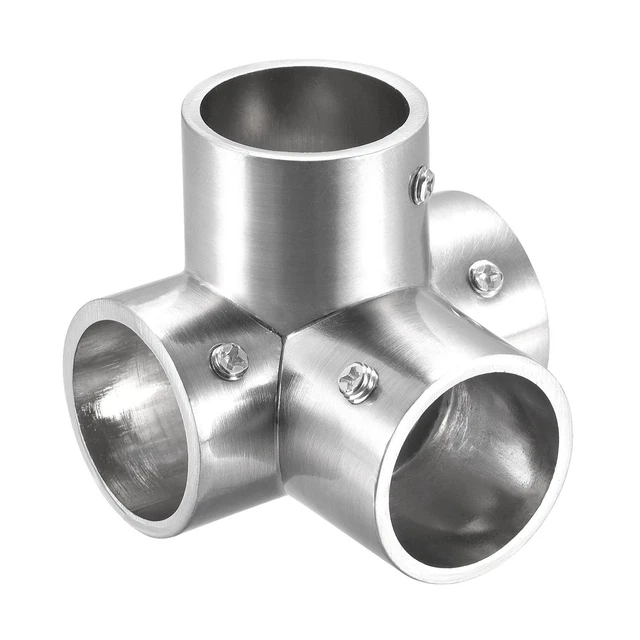 Riel Codo Montaje 90 Grados 4-Vías Conector Cepillado para 25mm Pasamanos 2uds