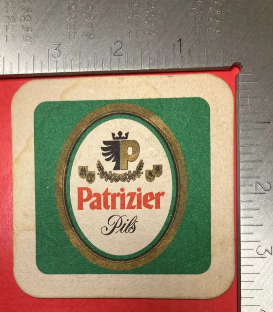 Patrizier Pils  3.5 Inch Square Beer Coaster Rare Vintage