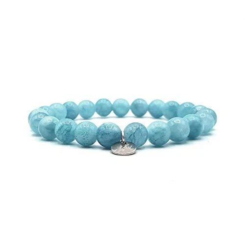 KARDINAL WEIST aigue-marine bracelet, semi-précieuse perles, pierre naturelle...