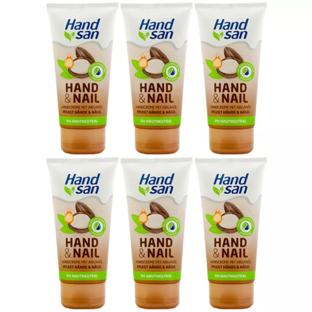 Hand san Crème pour les Mains Main & Ongle 6 X 75ml Maintient Ongles Ph Neutre