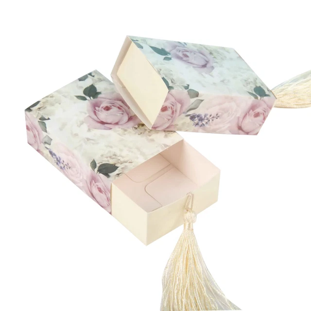 50 pz contenitori regalo biscotti modello floreale scatola torta caramelle carta artigianale